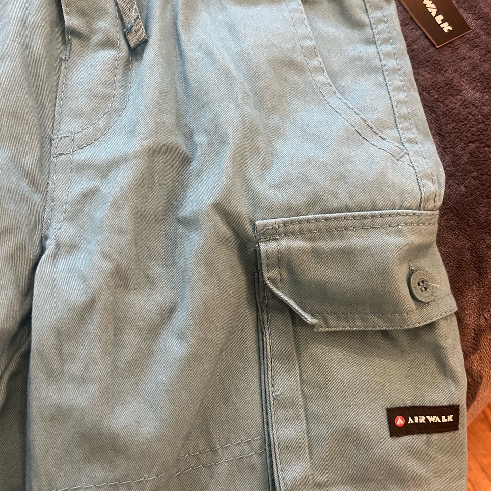 NWT blue cargo shorts, boys size 8 elastic waist and button